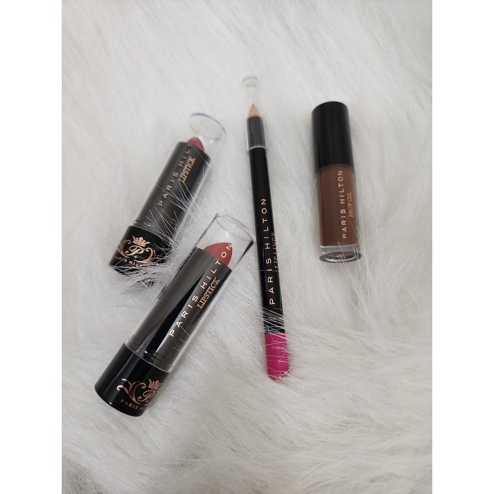 Paris Hilton‎ Women Makeup Set Lipstick Lip Liner Brow Gel Multicolor OS 4pc Set